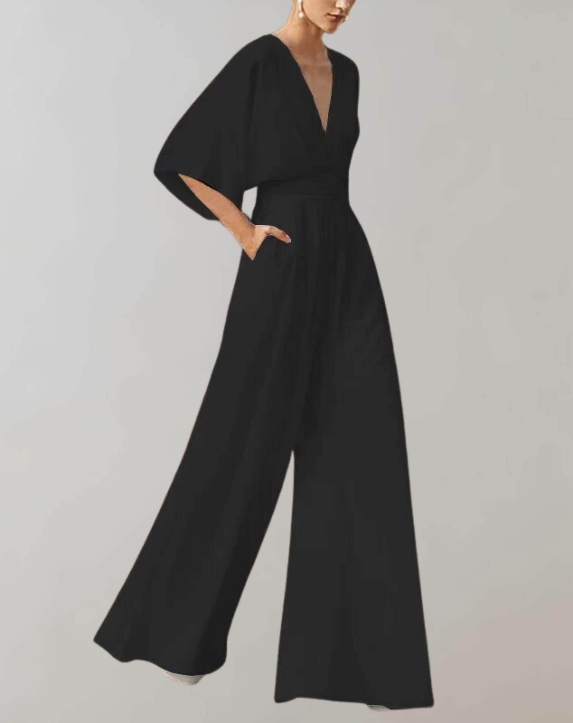 Dam Jumpsuit med Vida Ben och Markerad Midja för Särskilda Tillfällen