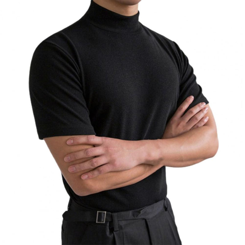 Herr T-shirt Kort Ärm Med Rak Fåll Och Rund Hals