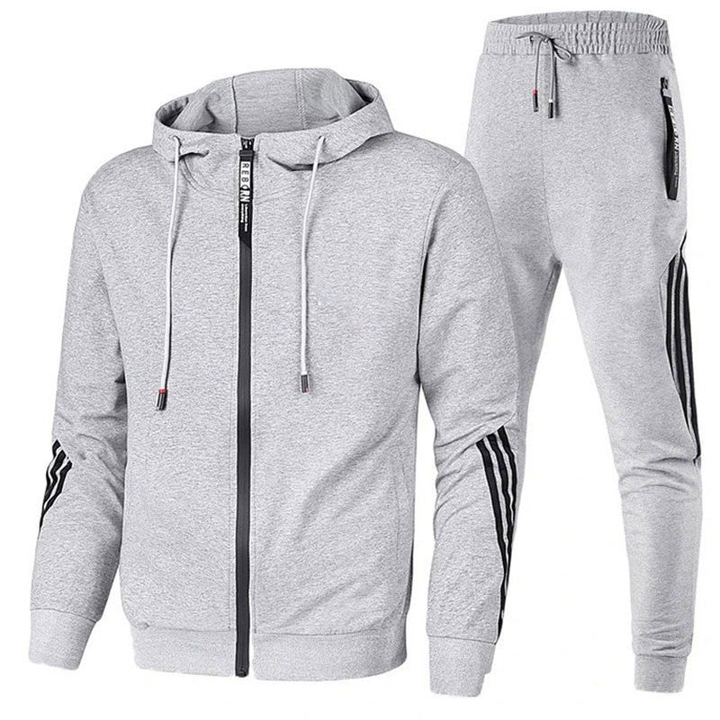 Herr Vår Sportset Med Hoodie Långärmad Tröja Och Byxor