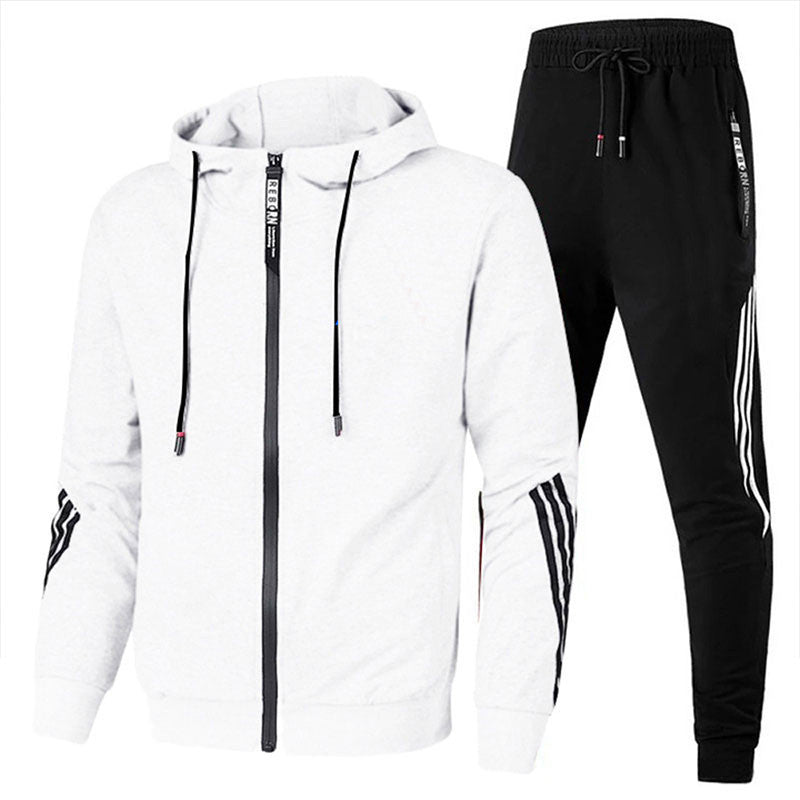 Herr Vår Sportset Med Hoodie Långärmad Tröja Och Byxor