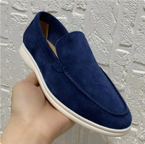 Herr Höstslip-On Loafers Med Rund Tå Och Platt Sula