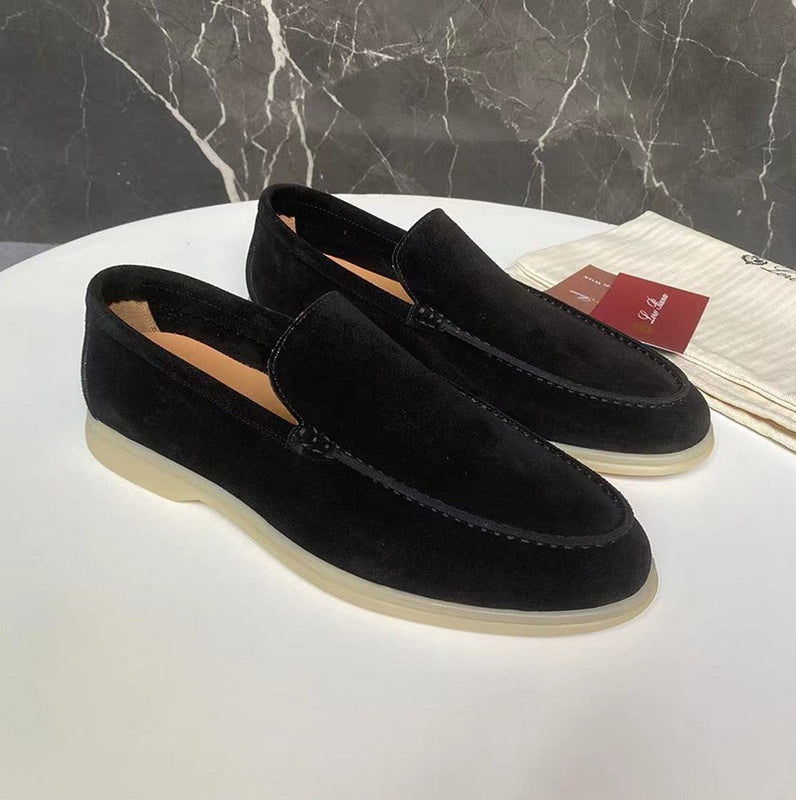 Herr Höstslip-On Loafers Med Rund Tå Och Platt Sula