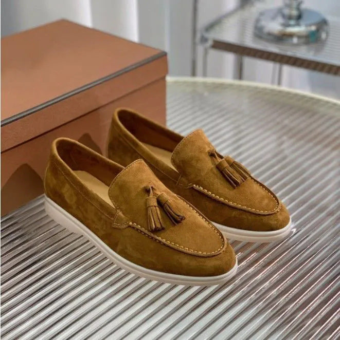 Herrskor Med Höga Sneakers, Rund Tå, Gummisula Och Höstsömmar