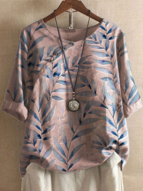 Dam T-Shirt Med Tryck, Rund Hals, Medellång, Kort äRm, Plusstorlek