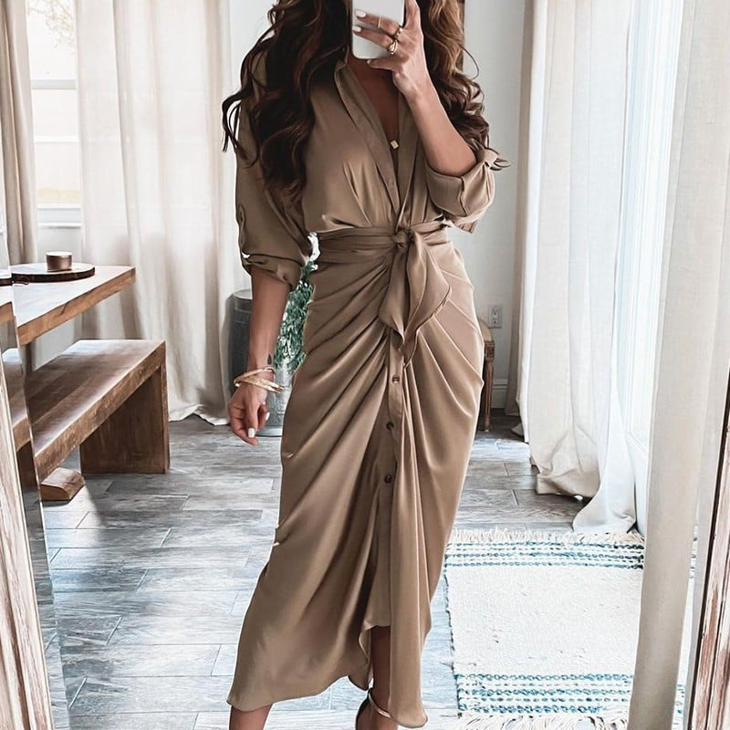 Dam Lång Swingklänning Med Hög Midja