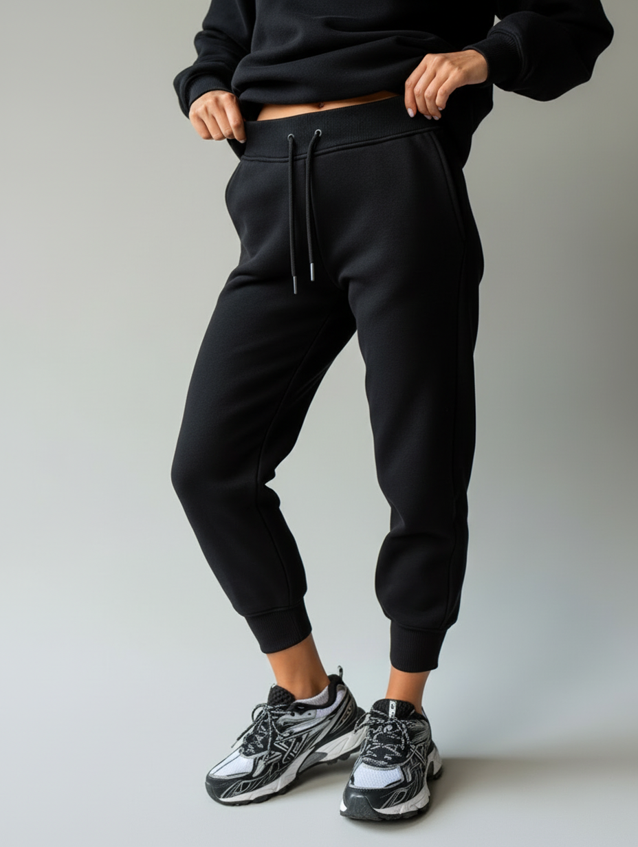 Kvinnors Joggingbyxor med Resårmidja och Fleecefodrad Insida