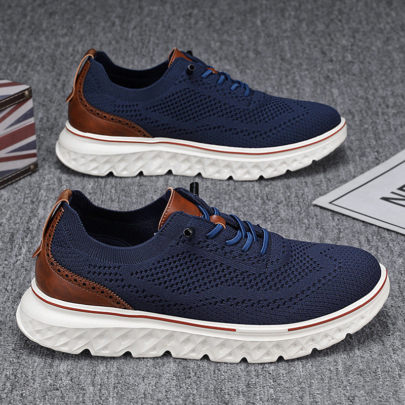 Lätta Låga Sneakers För Män Med Mesh-Ovandel Och Platt Klack