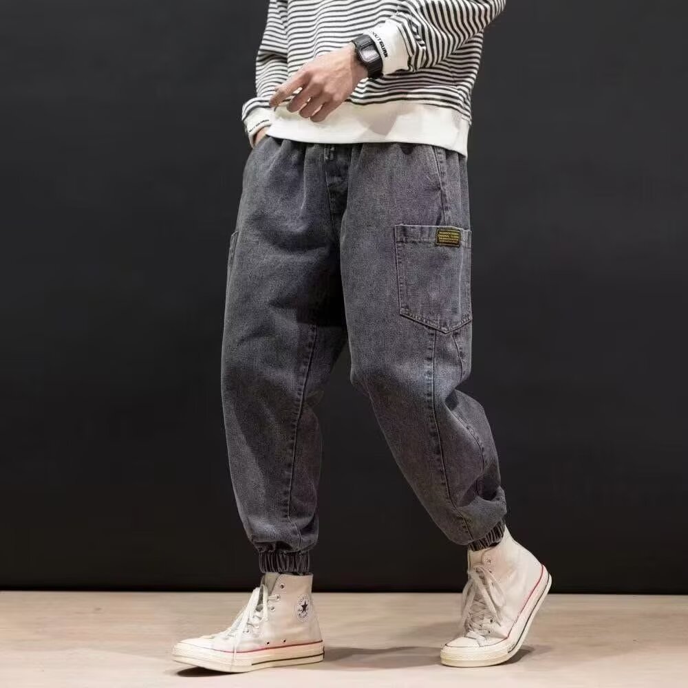 Herrjeans Raka Ben Med Mellanhöga Cargofickor