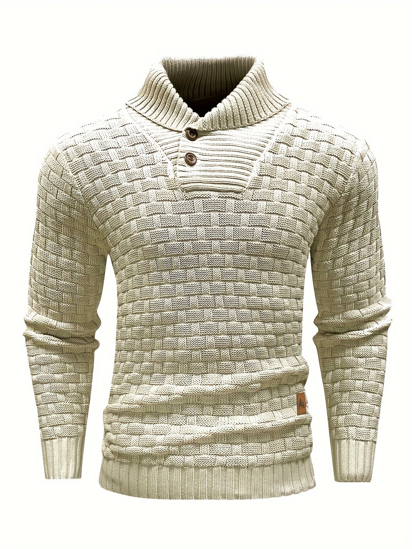 Herr Tröja i Waffle Knit med Sjalkrage
