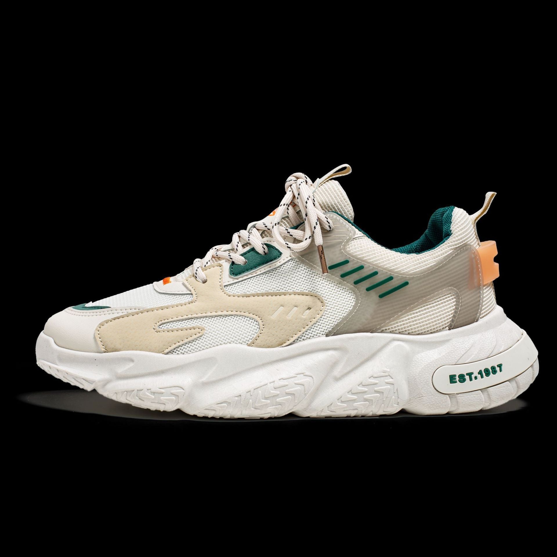 Herrsneakers Med Snörning Och Casual Mönster