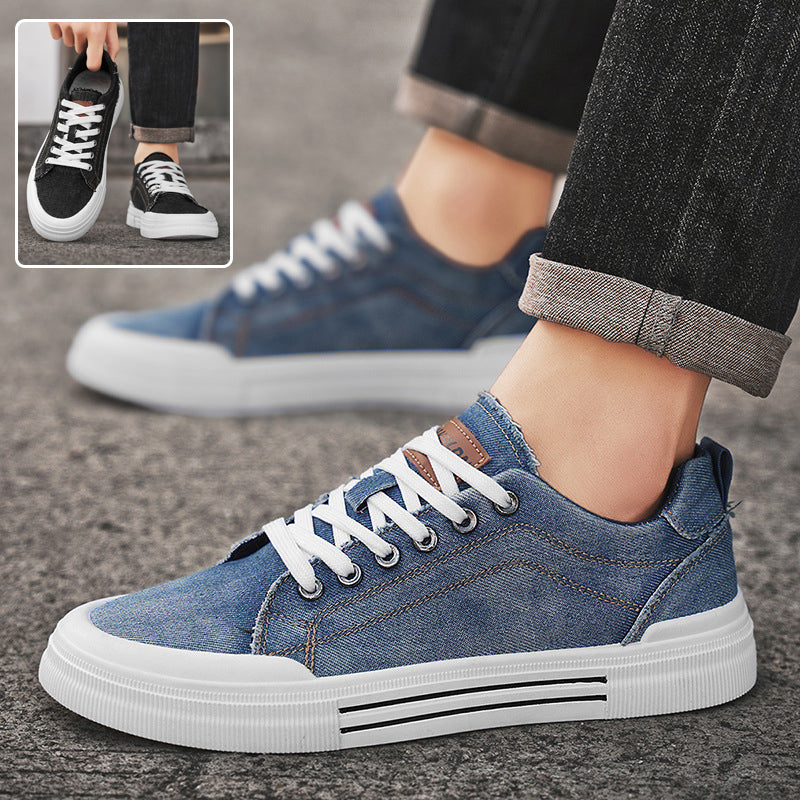 Herr Sneakers Låga Snörskor Platta Klackar Rund Tå