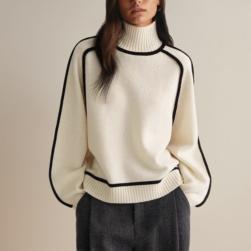 Randig Polotröja För Kvinnor, Slim Fit