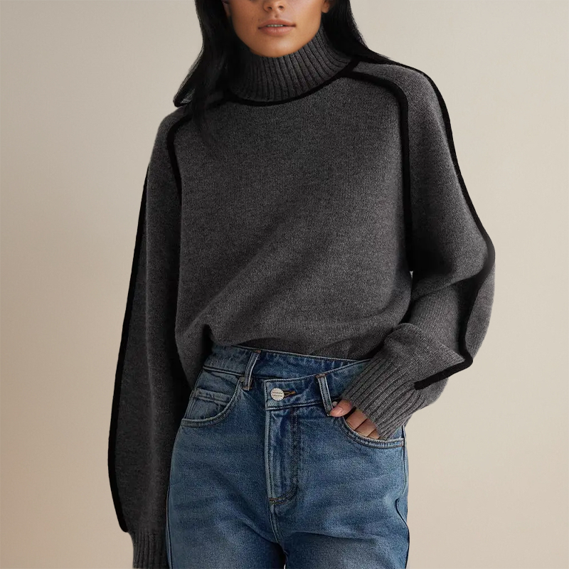 Randig Polotröja För Kvinnor, Slim Fit