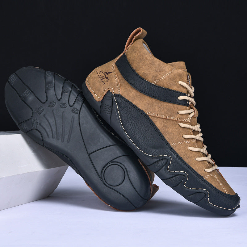Herr Sneakers Med Vågformad Sula Och Kontrasterande Paneler