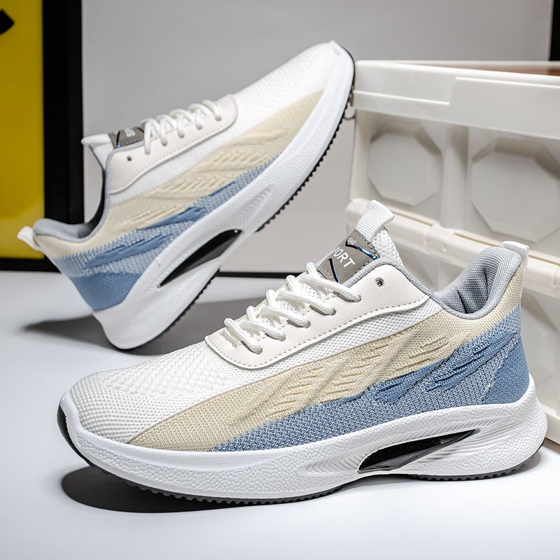 Herr Löparsneakers Med Snörning, Låg Design Och Rund Tå