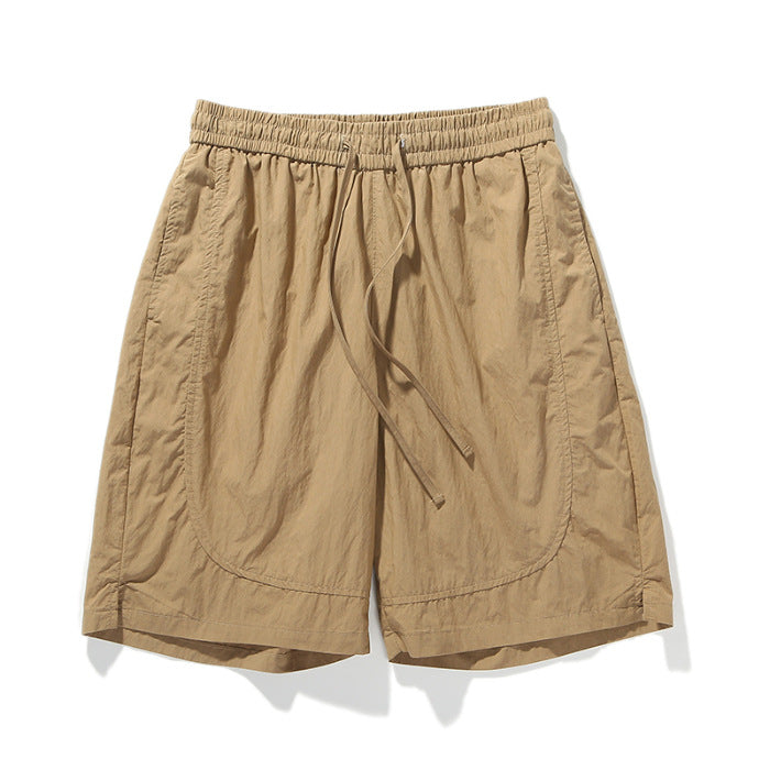 Herr Sommar Lös Passform Shorts Snabbt Torkande Enfärgade Färg Medellånga