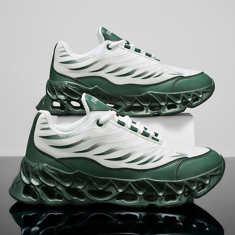 Herrsneakers Med Mesh-Ovandel Och Tjock Pu-Sula