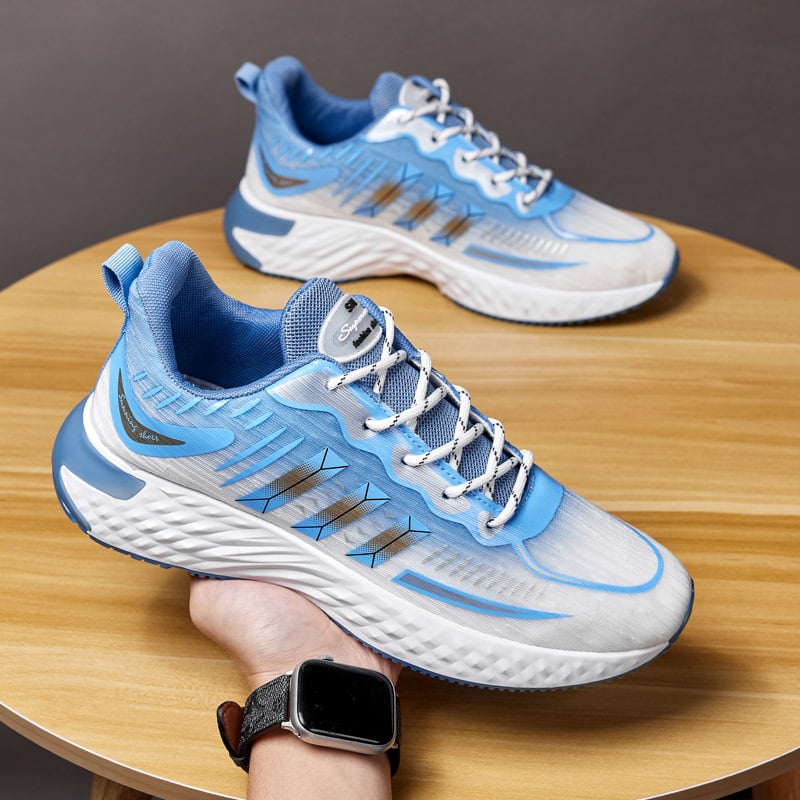 Herrsportsneakers Med Snörning, Tjock Sula Och Rund Tå