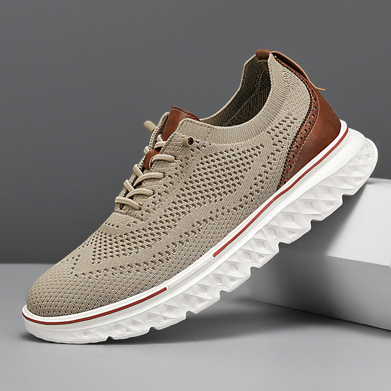 Lätta Låga Sneakers För Män Med Mesh-Ovandel Och Platt Klack