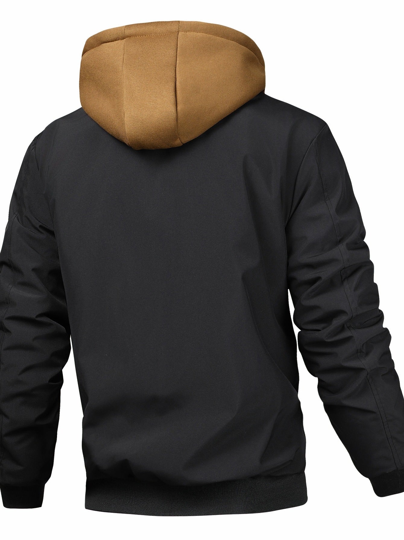 Höstbomberjacka För Män, Quiltad Design, Huva, Framknäppning