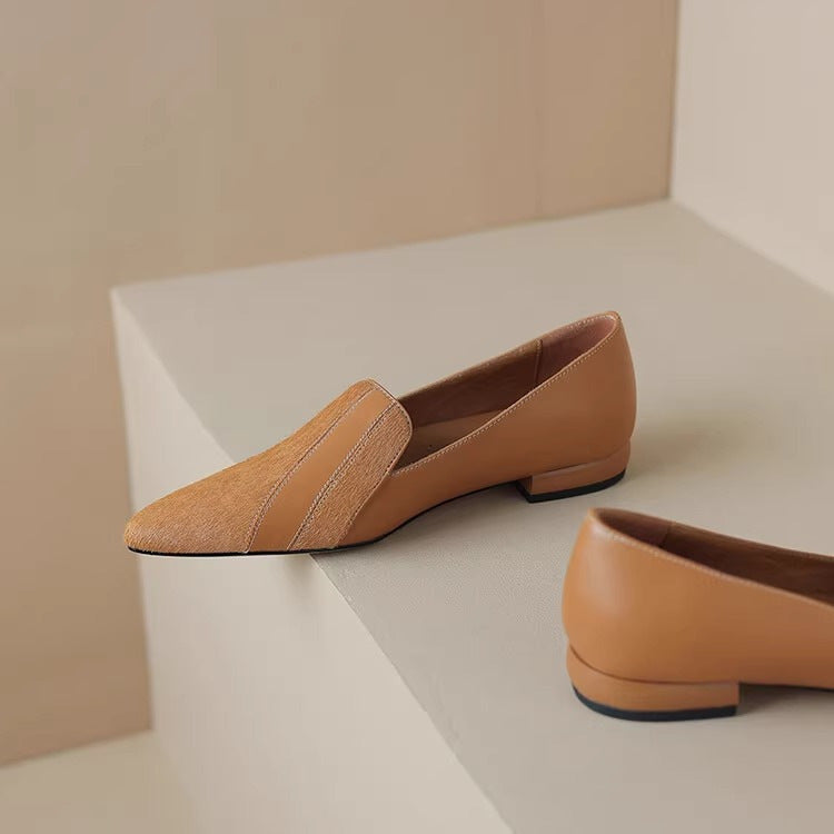 Damskor Med Spetsiga Tå Och Låg Skuren Slip-On