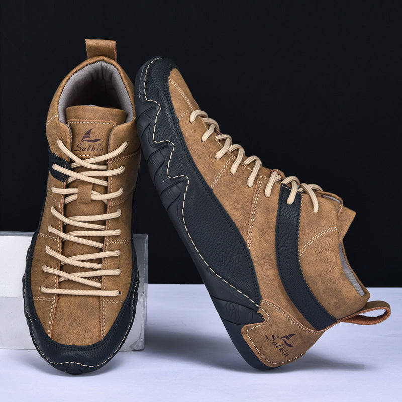 Herr Sneakers Med Vågformad Sula Och Kontrasterande Paneler