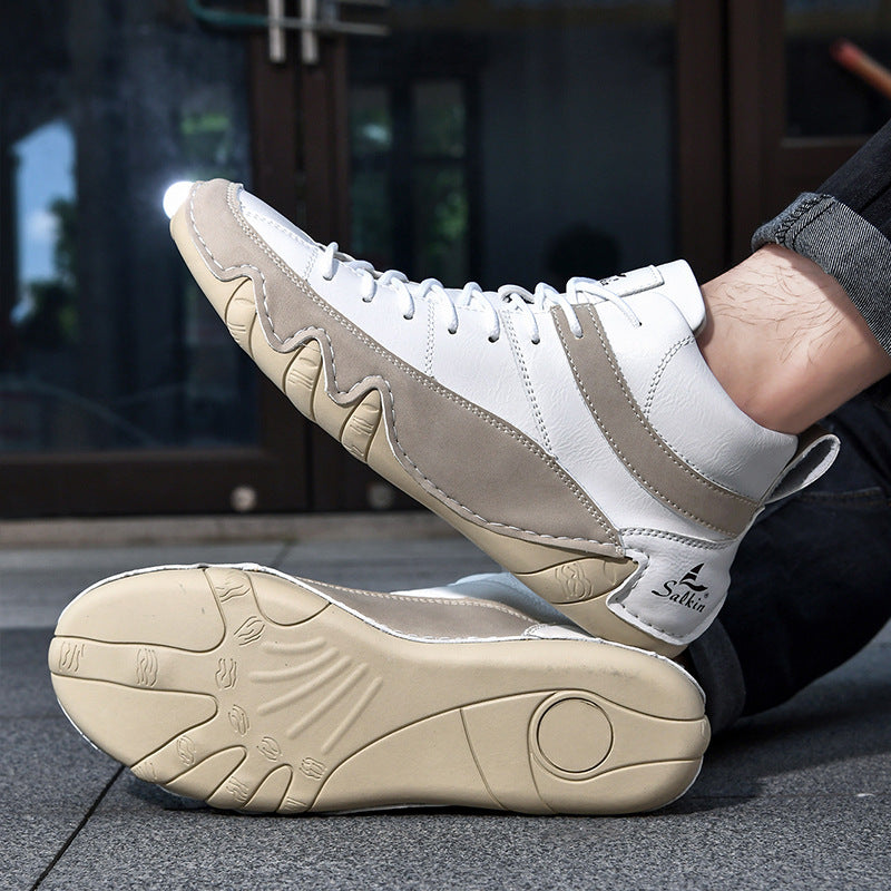 Herr Sneakers Med Vågformad Sula Och Kontrasterande Paneler
