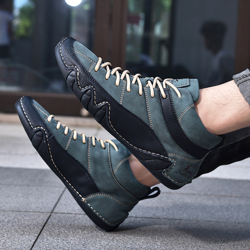 Herr Sneakers Med Vågformad Sula Och Kontrasterande Paneler