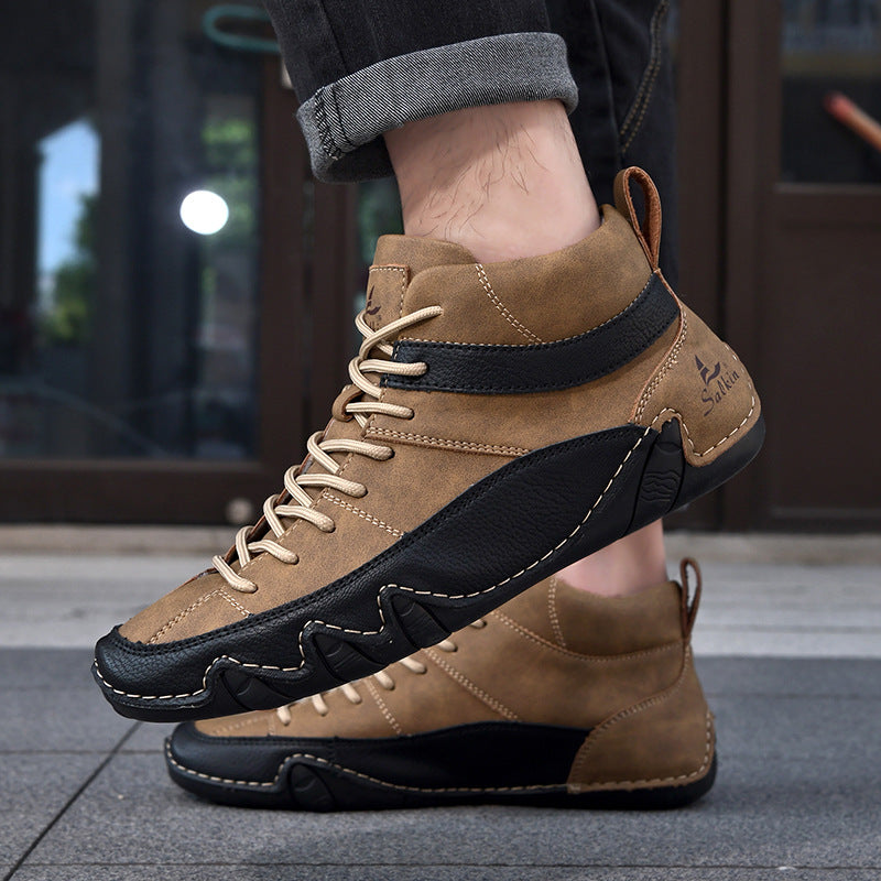 Herr Sneakers Med Vågformad Sula Och Kontrasterande Paneler
