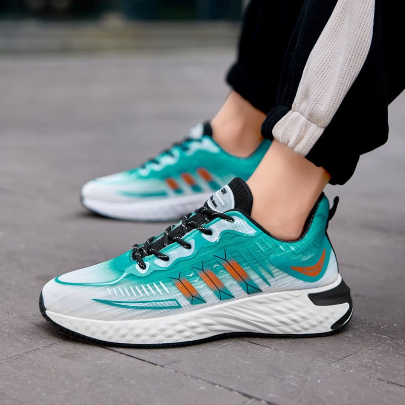 Herrsportsneakers Med Snörning, Tjock Sula Och Rund Tå