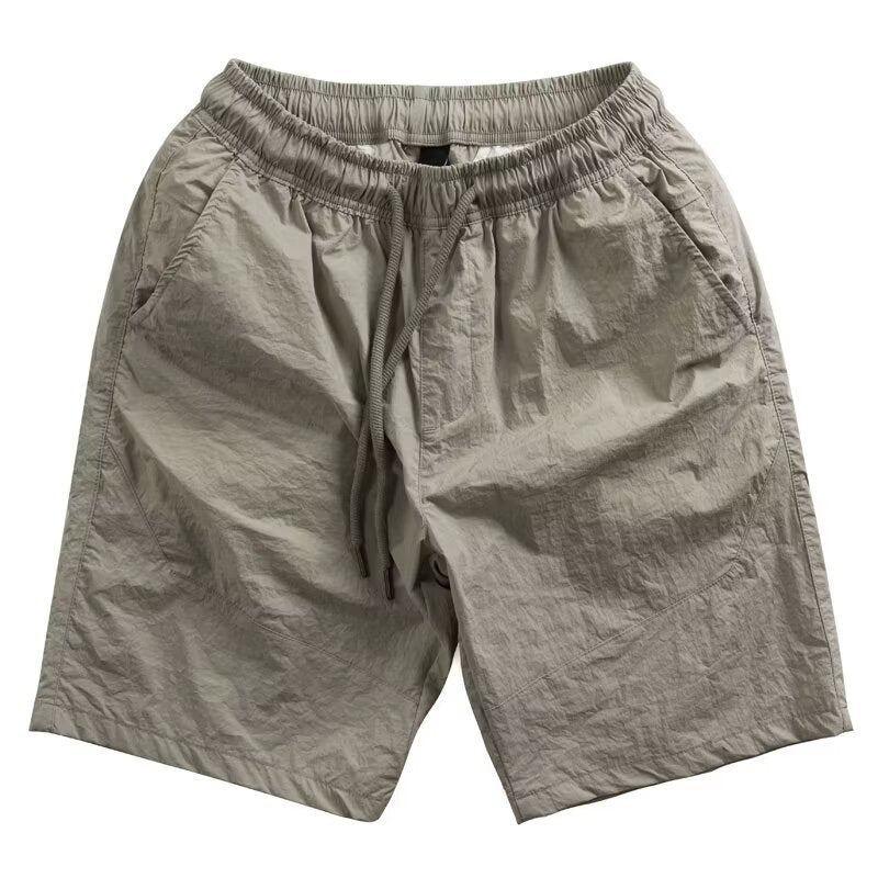 Herr Sommar Arbetsshorts Rak Passform Dragsko Khaki Design