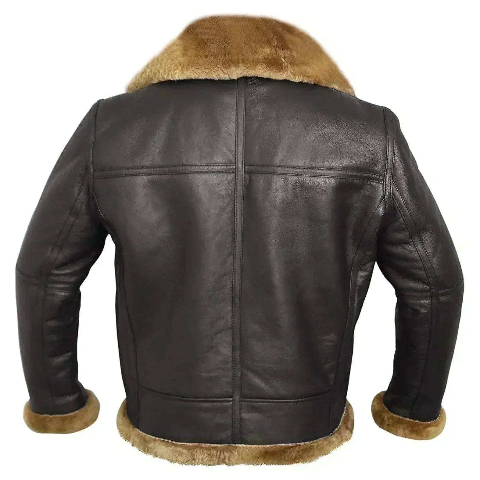 Herr Vinterjacka i Shearling med Strukturerad Passform och Isolering