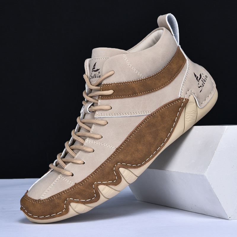 Herr Sneakers Med Vågformad Sula Och Kontrasterande Paneler