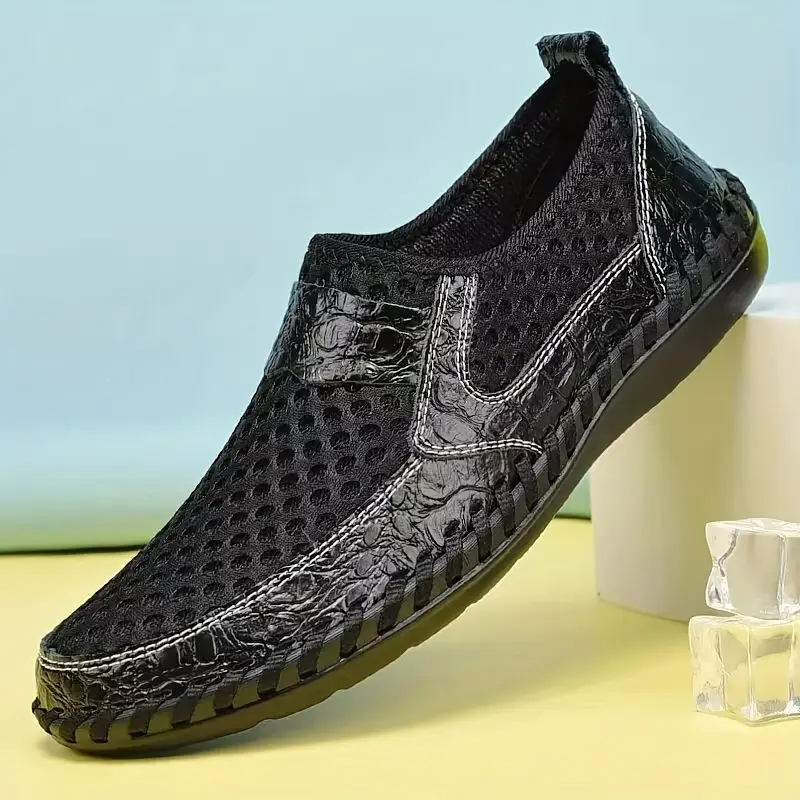 Herr Slip On Skor Mesh Ovandel Bred Passform Halkfri Kudde Sula