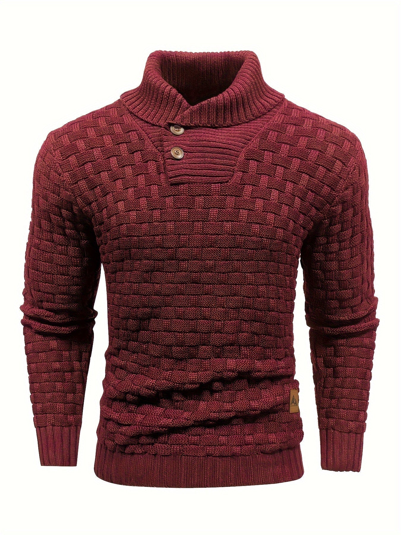 Herr Tröja i Waffle Knit med Sjalkrage