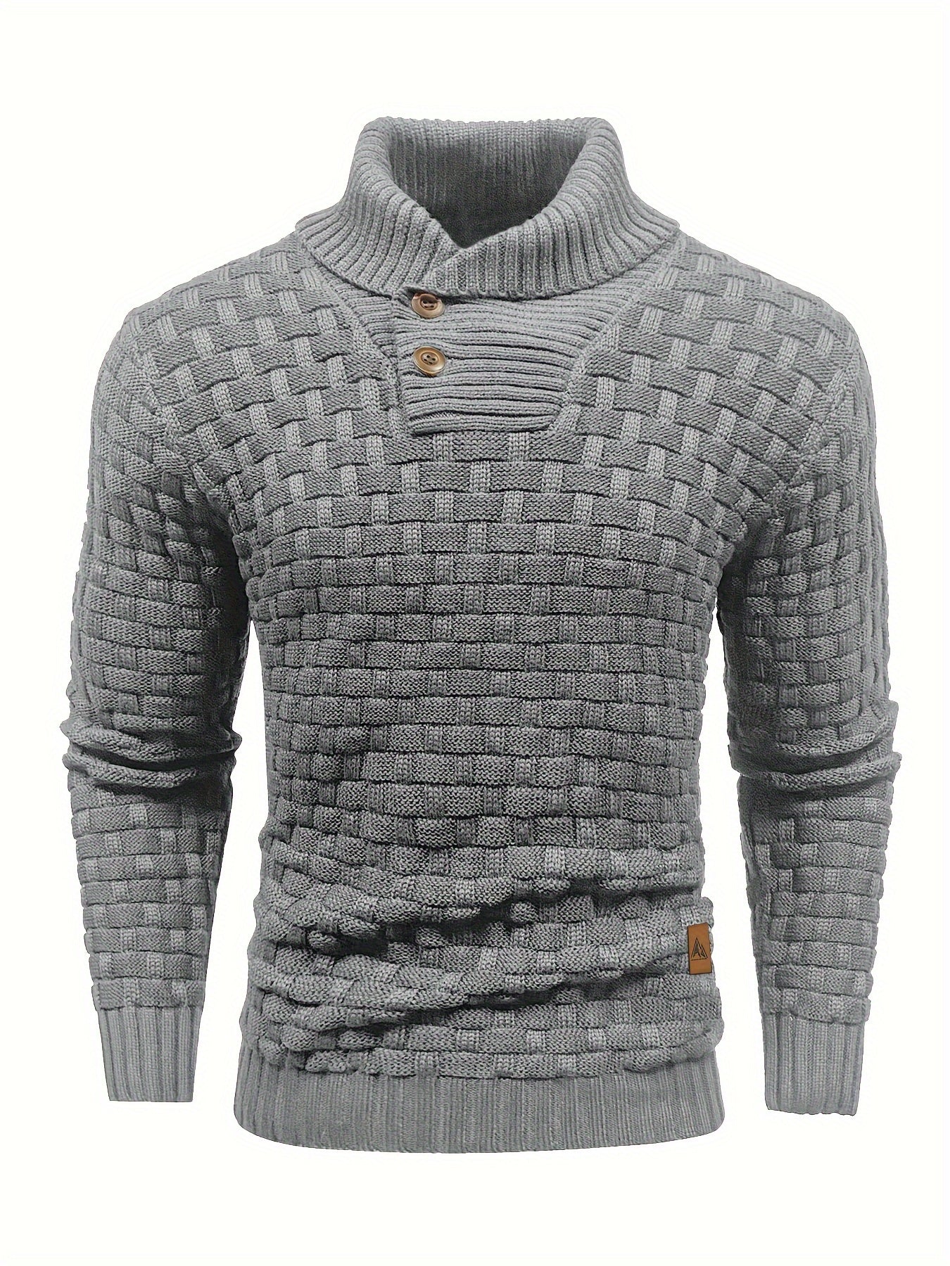 Herr Tröja i Waffle Knit med Sjalkrage