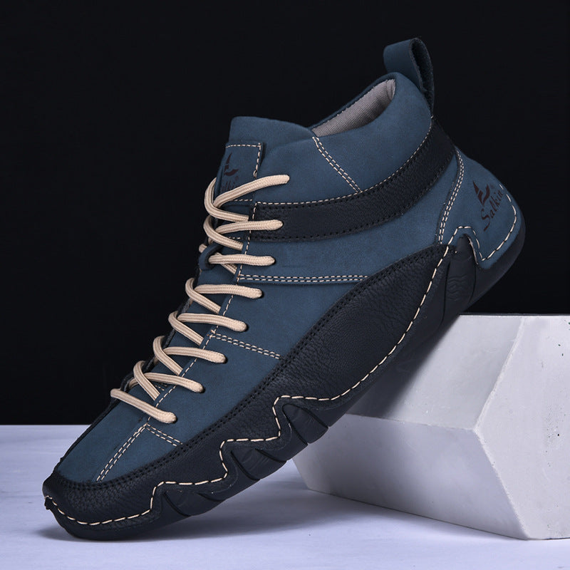 Herr Sneakers Med Vågformad Sula Och Kontrasterande Paneler