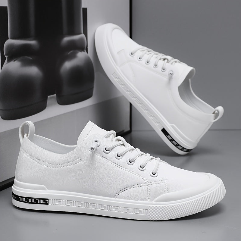 Herrsneakers Med Snörning, Slät Ovandel, Vadderad Innersula I Pvc-Sula