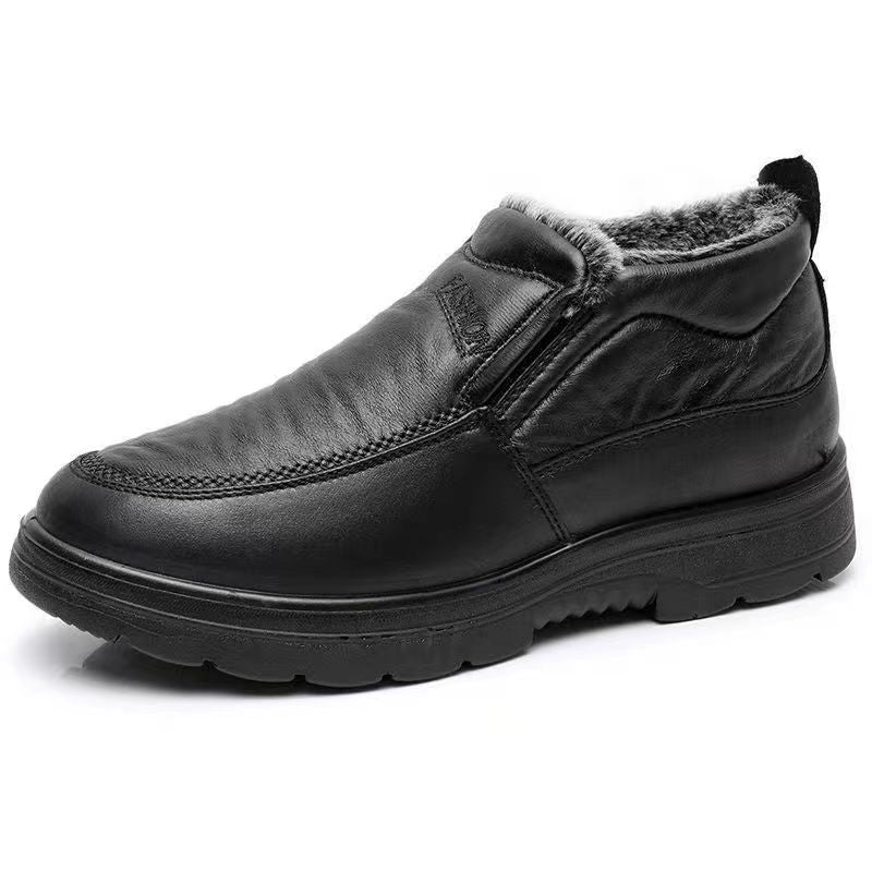 Herr Vinter Slip-On Skor Fleecefoder Halkfri Platt Klack