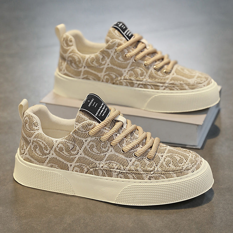 Herrsneakers Med Tjock Sula Och Ventilerande Meshfoder