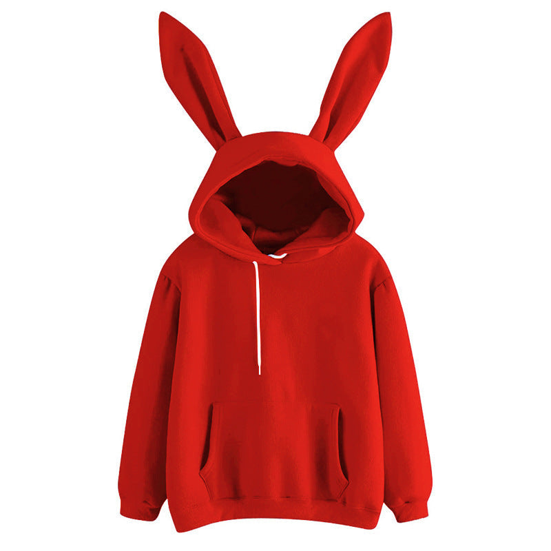 Damtryckt Huvad Långärmad Pullover Med Huva