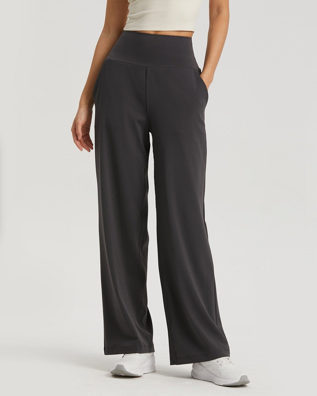 Yogabyxor Med Hög Midja Och Vida Ben För Kvinnor Och Stretchig Passform