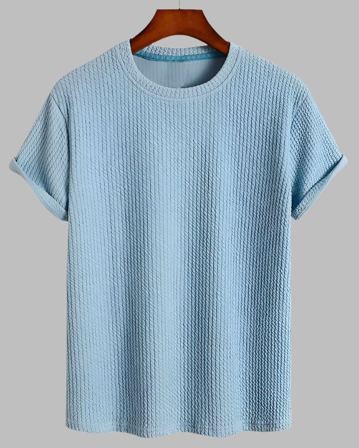 Herr-T-Shirt Med Rund Hals Och Korta äRmar, Lätt Och Andningsbar