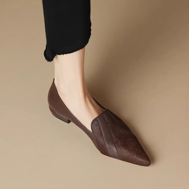 Damskor Med Spetsiga Tå Och Låg Skuren Slip-On