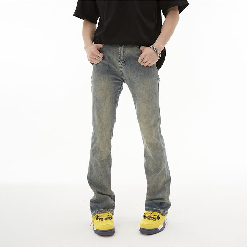 Herrjeans Med Raka Ben Och Tvätt