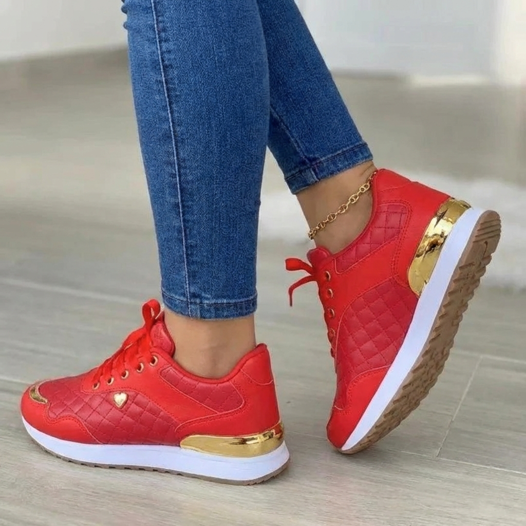 Damsneakers Lätta, Andningsbara, Tjocka Sular