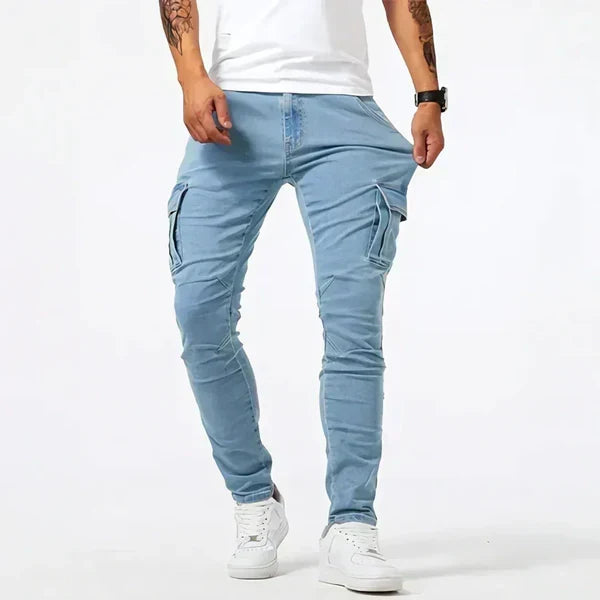 Avsmalnande Cargojeans För Män