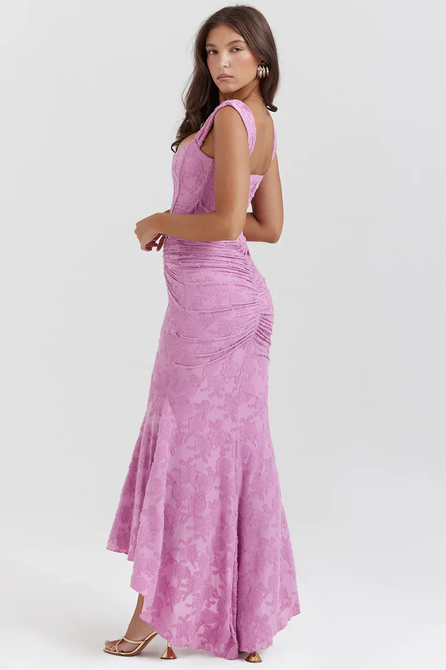 Kvinnors Off Shoulder Korsett Aftonklänning Maxi