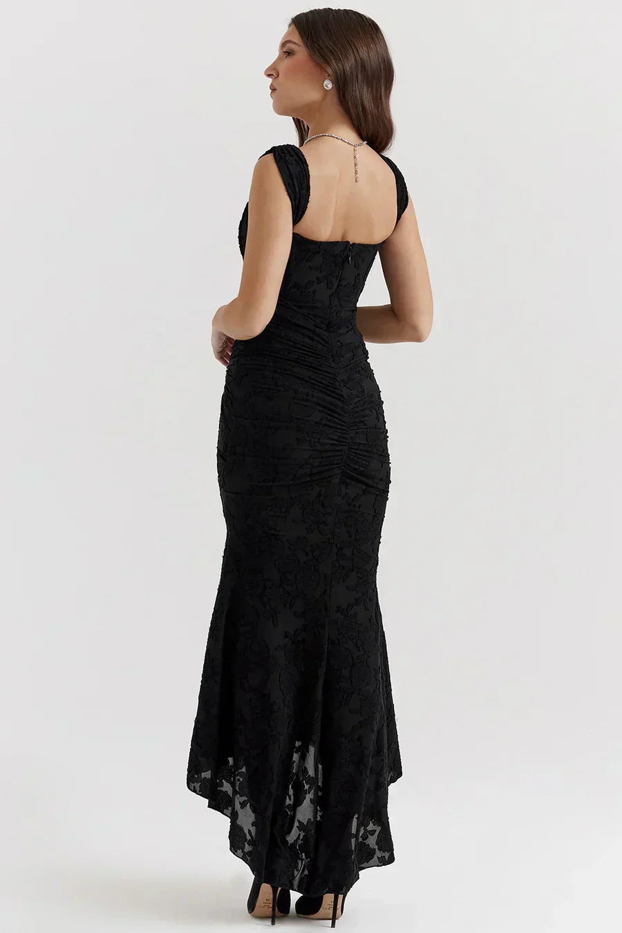 Kvinnors Off Shoulder Korsett Aftonklänning Maxi