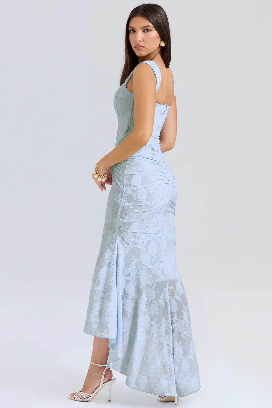 Kvinnors Off Shoulder Korsett Aftonklänning Maxi